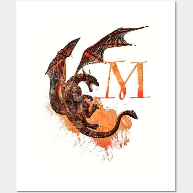 Drachen Buchstabe M Wall Art by AndreaTiettje